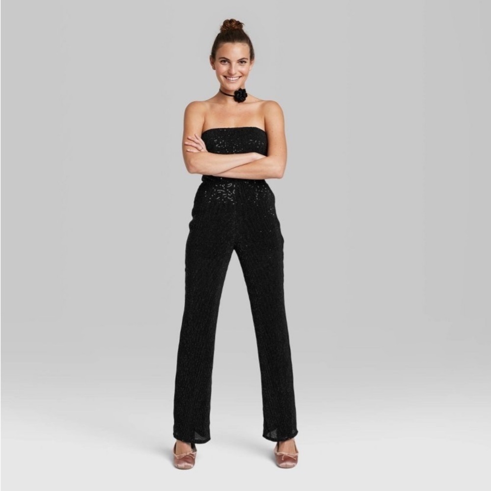 Women's Tube Sequin Mesh Jumpsuit - Wild
Fable™ Black new